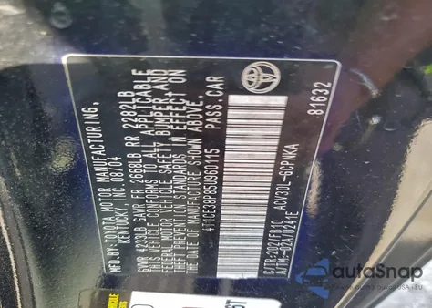 2005 Toyota Camry Solara Se z USA, uszkodzony, nr VIN 4T1CE38P85U960115